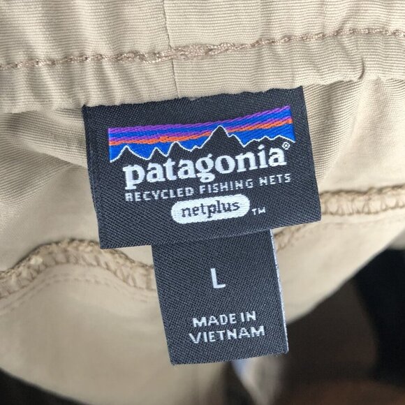 Patagonia Kids Everyday Shorts Boys L Tan Recycled Nylon Fishing Outdoor Camping - Picture 5 of 12